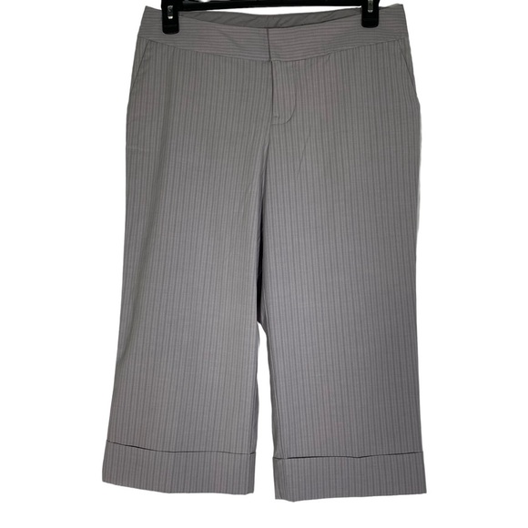 Mossino women's size 10 Gray pinstripe dress capris office casual - Picture 1 of 8